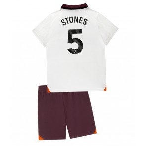 Manchester City John Stones #5 Koszulka Wyjazdowych Dziecięca 2023-24 Krótki Rękaw (+ Krótkie spodenki)